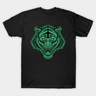 Green tiger head T-Shirt